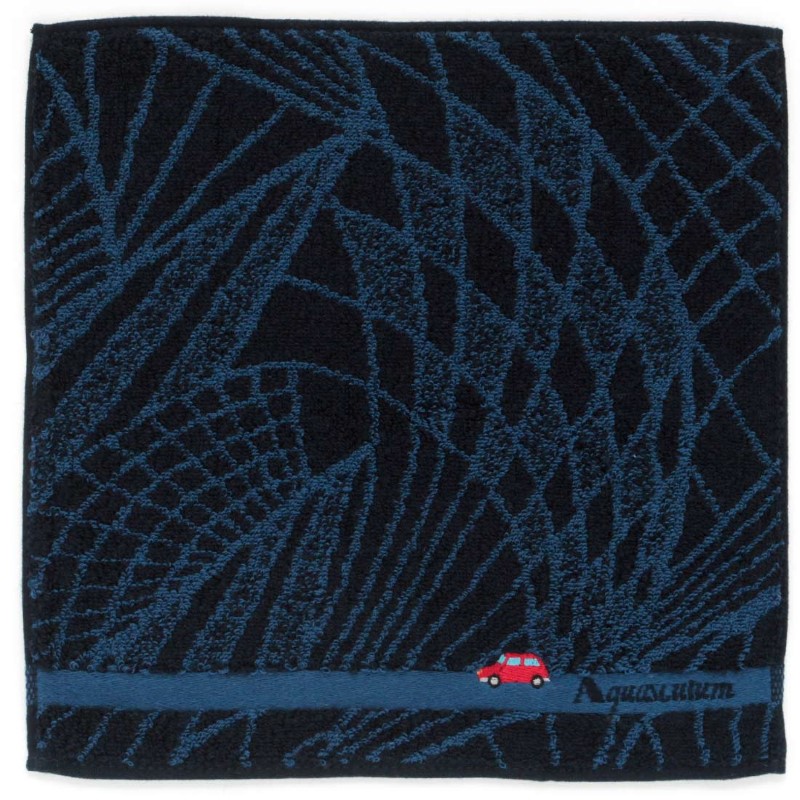 アクアスキュータム タオルハンカチ 赤い車刺繍 NV